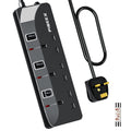 PIBEEX 3 Way Extension Lead with Individual Switches | 1.5M Power Strip