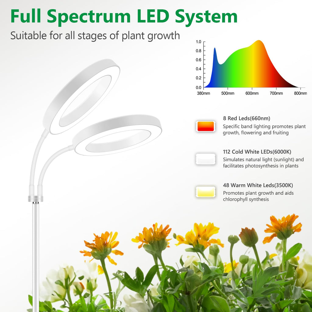 Aumtrly Full Spectrum LED Grow Light - 68" Floor Standing Plant Lamp