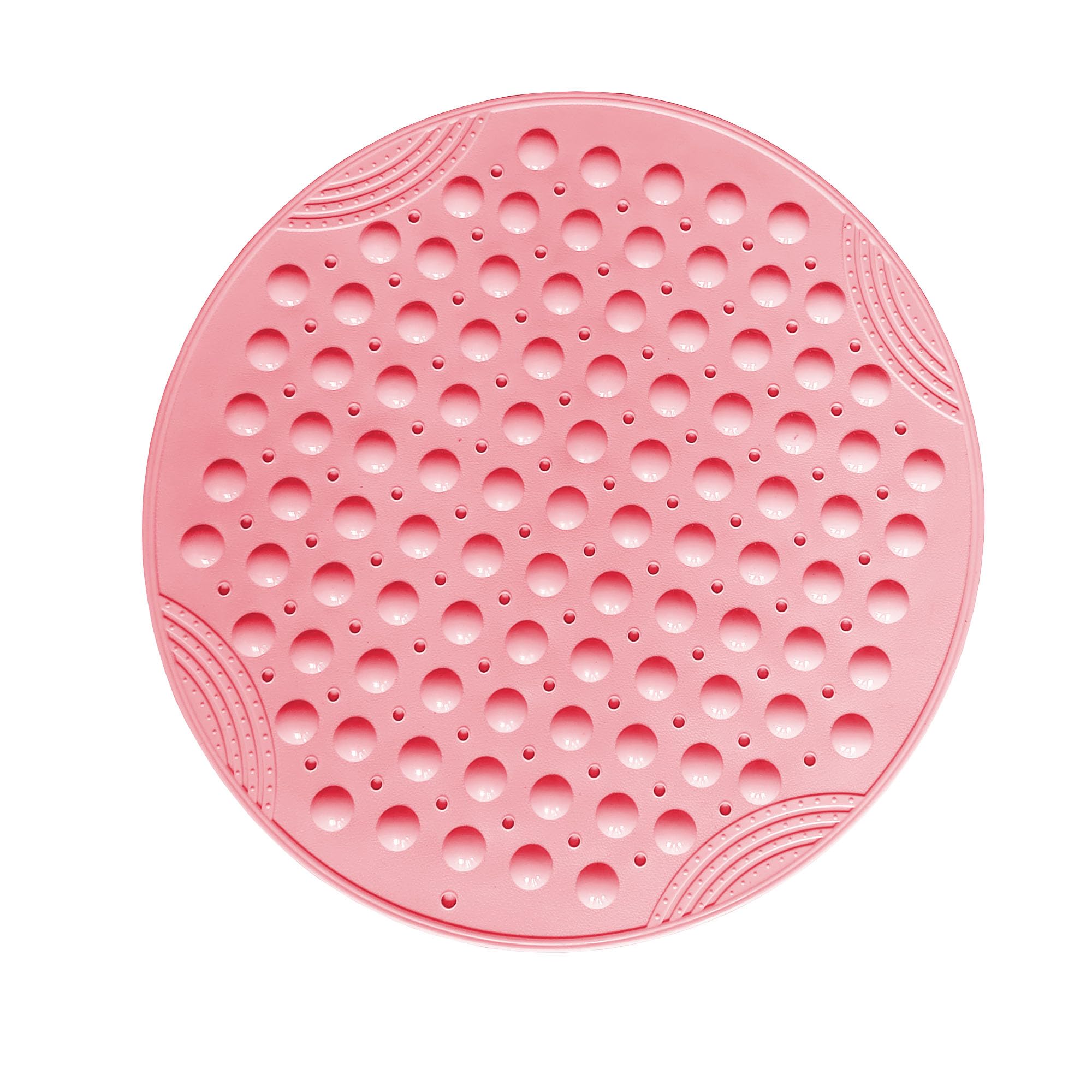 VSUSN Round Anti-Slip Shower Mat | 55cm Non-Slip Bathtub Mat - Pink