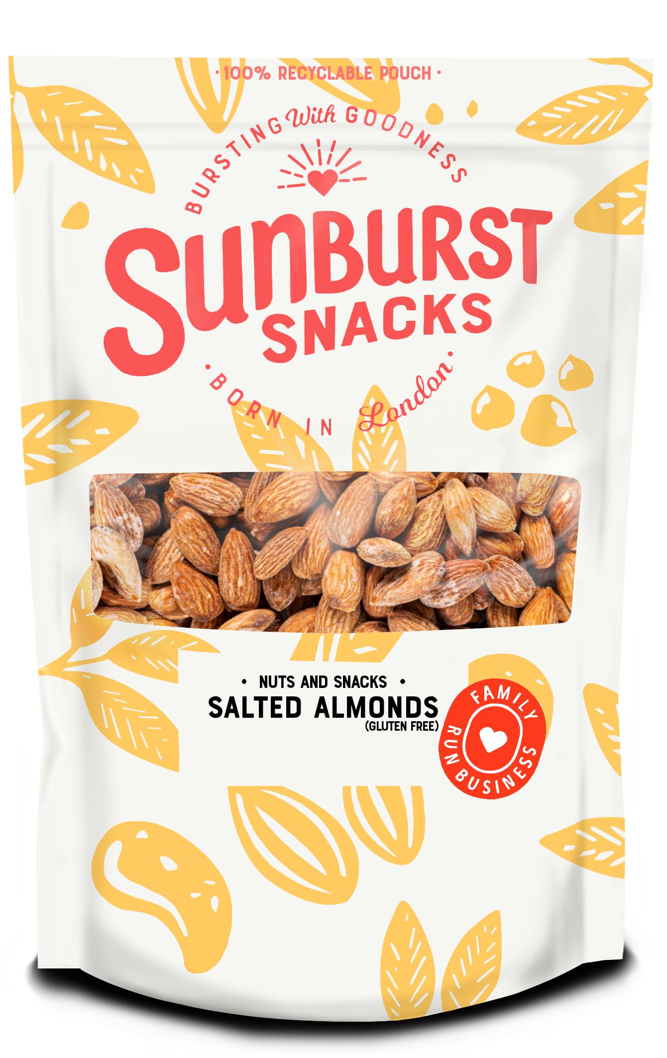 Sunburst Dry Roasted and Salted Whole Almonds – Non-GMO Snack, 500g
