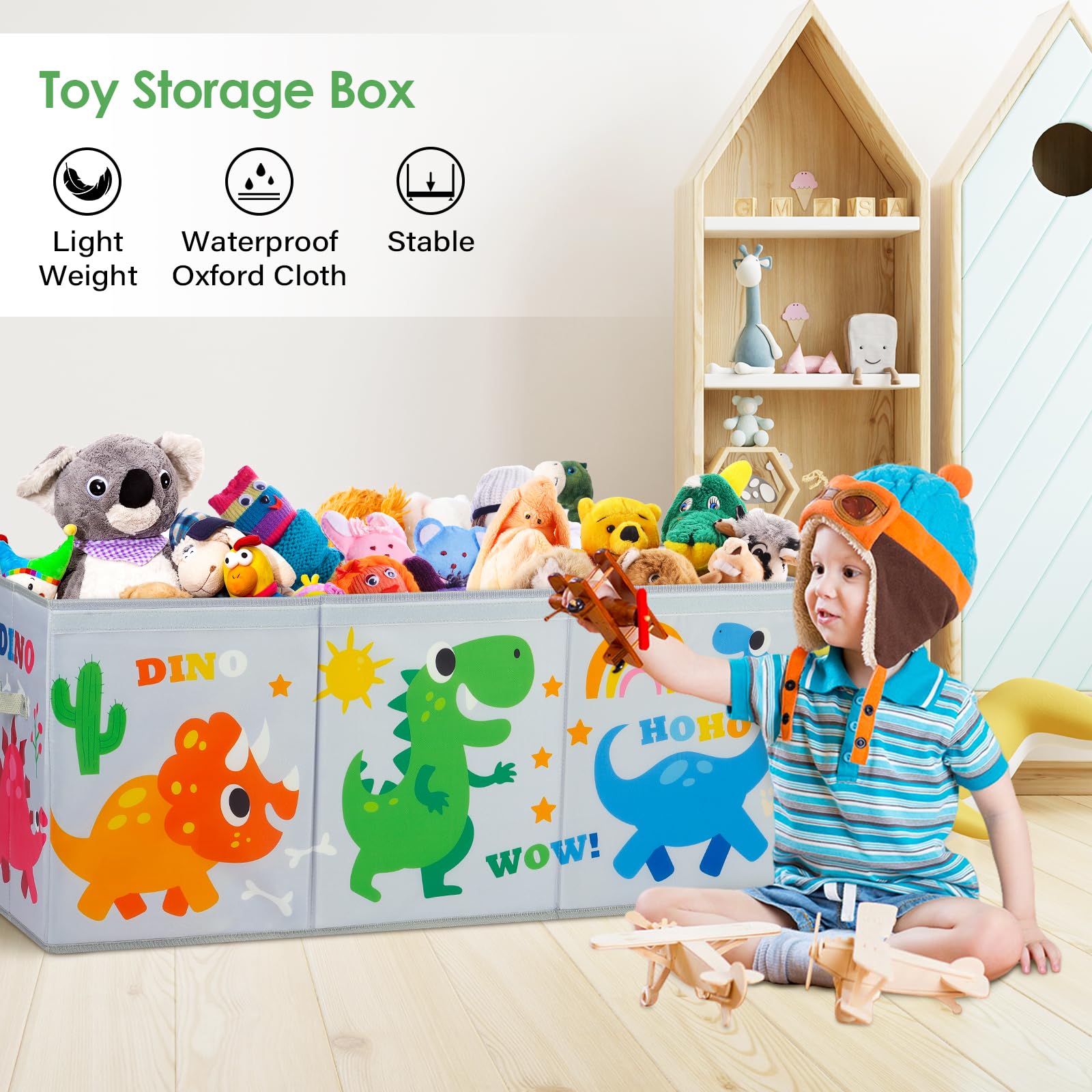 Decalsweet Dinosaur Extra Large Toy Storage Box | Foldable Oxford Toy Chest