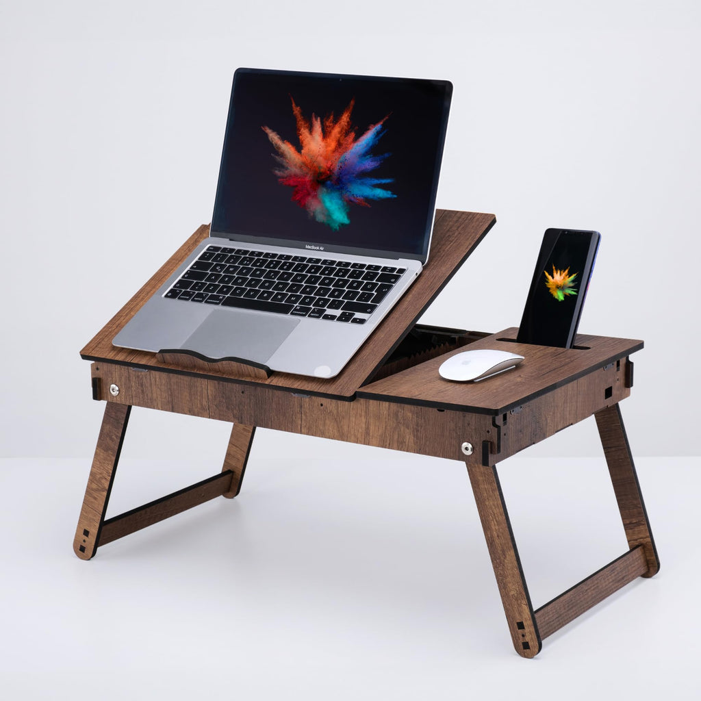 Vigowood Laptop Stand for Bed – Adjustable Ergonomic Wood Lap Desk