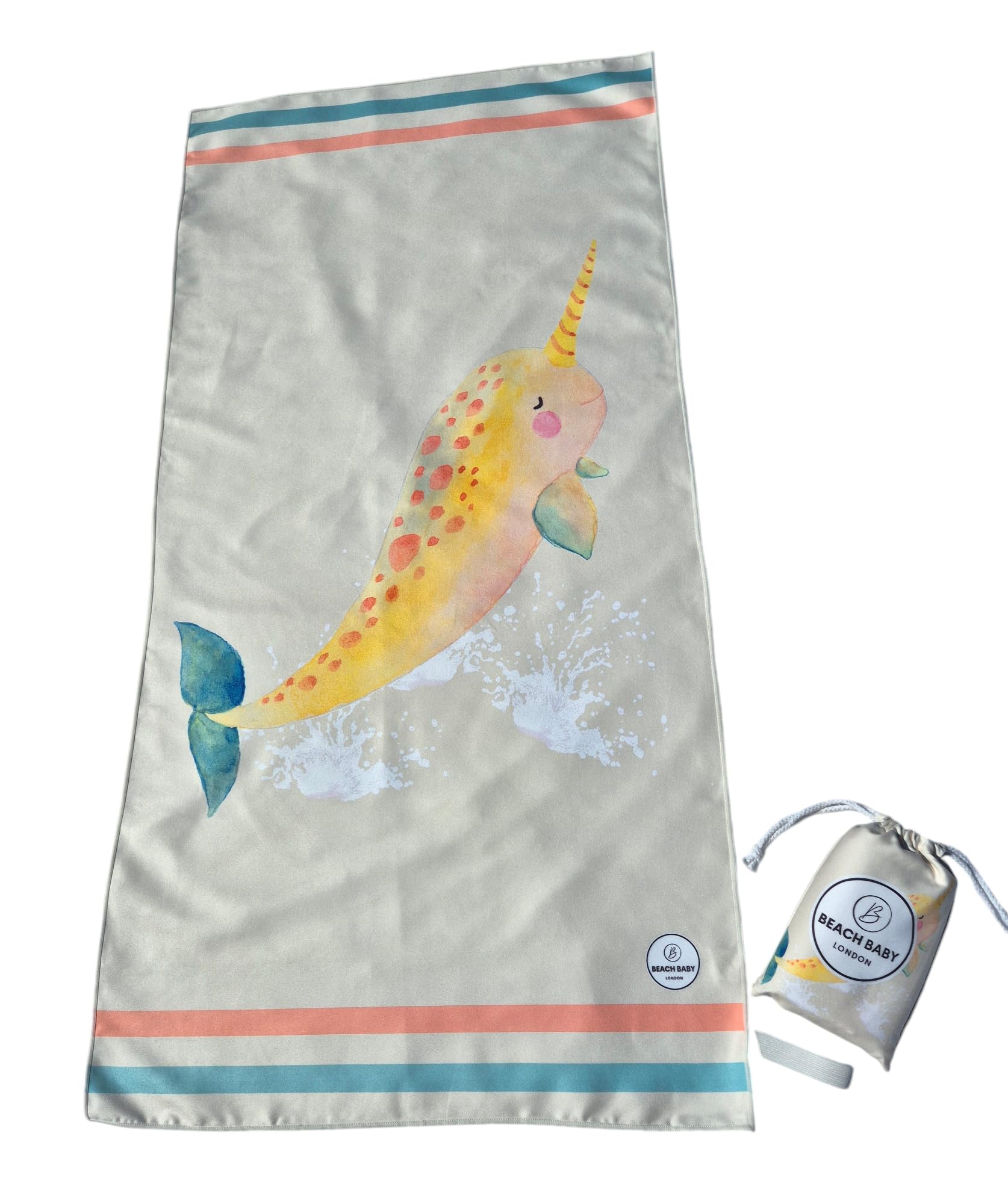 Beach Baby London Sand-Free Microfiber Beach Towel – Cream, Small