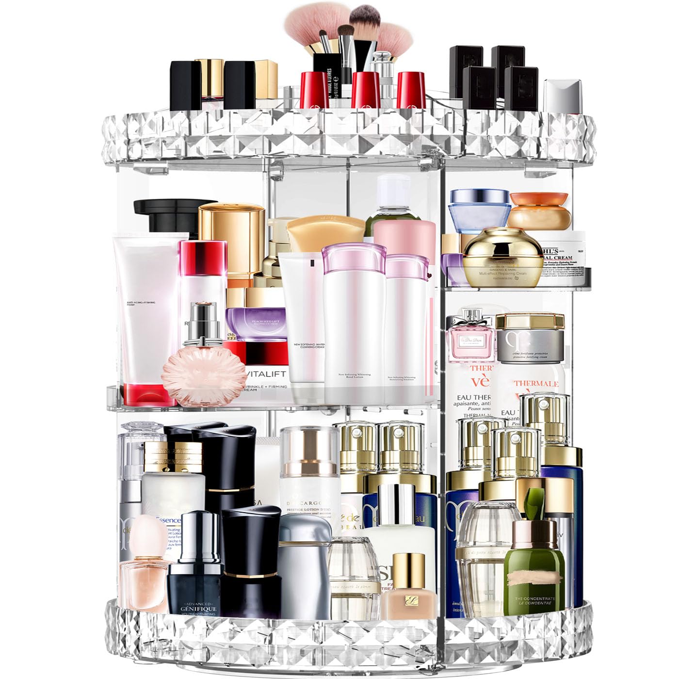 MISERWE 360 Rotating Makeup Organiser | 7-Layer Large Cosmetic Storage