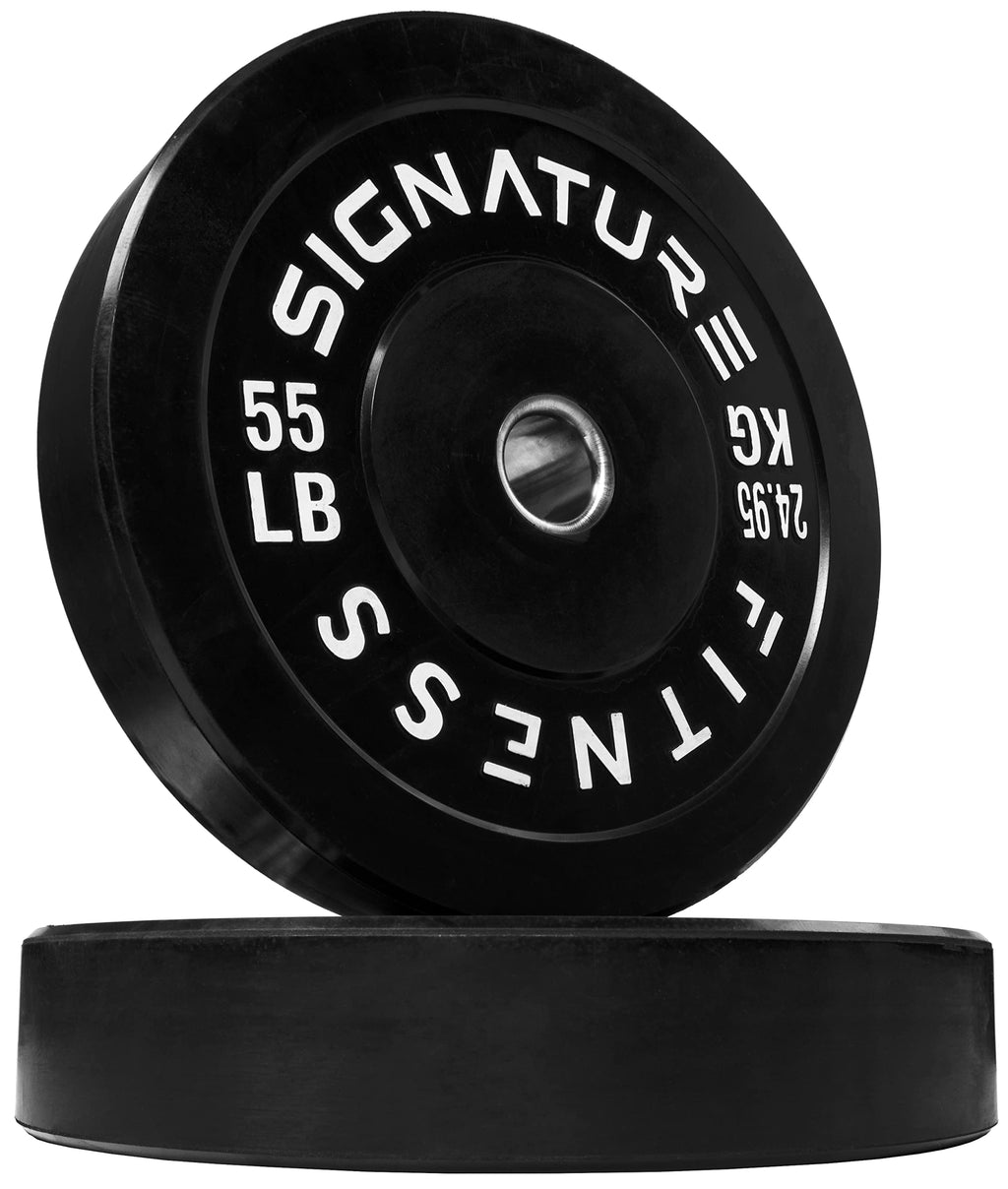Signature Fitness 55LB Olympic Bumper Plates | Virgin Rubber, Pair