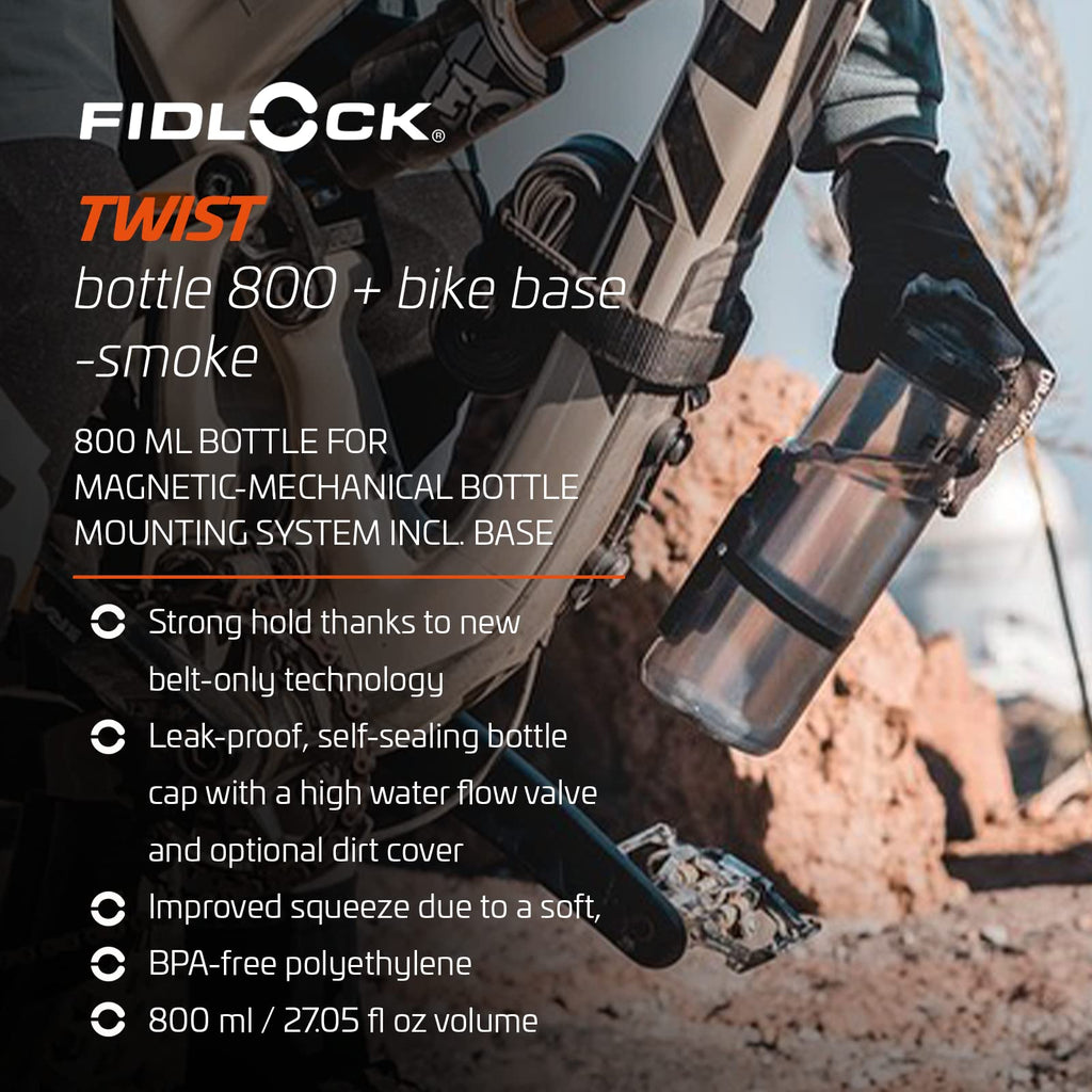 Fidlock Twist 800ml Magnetic Water Bottle Set – BPA-Free Black