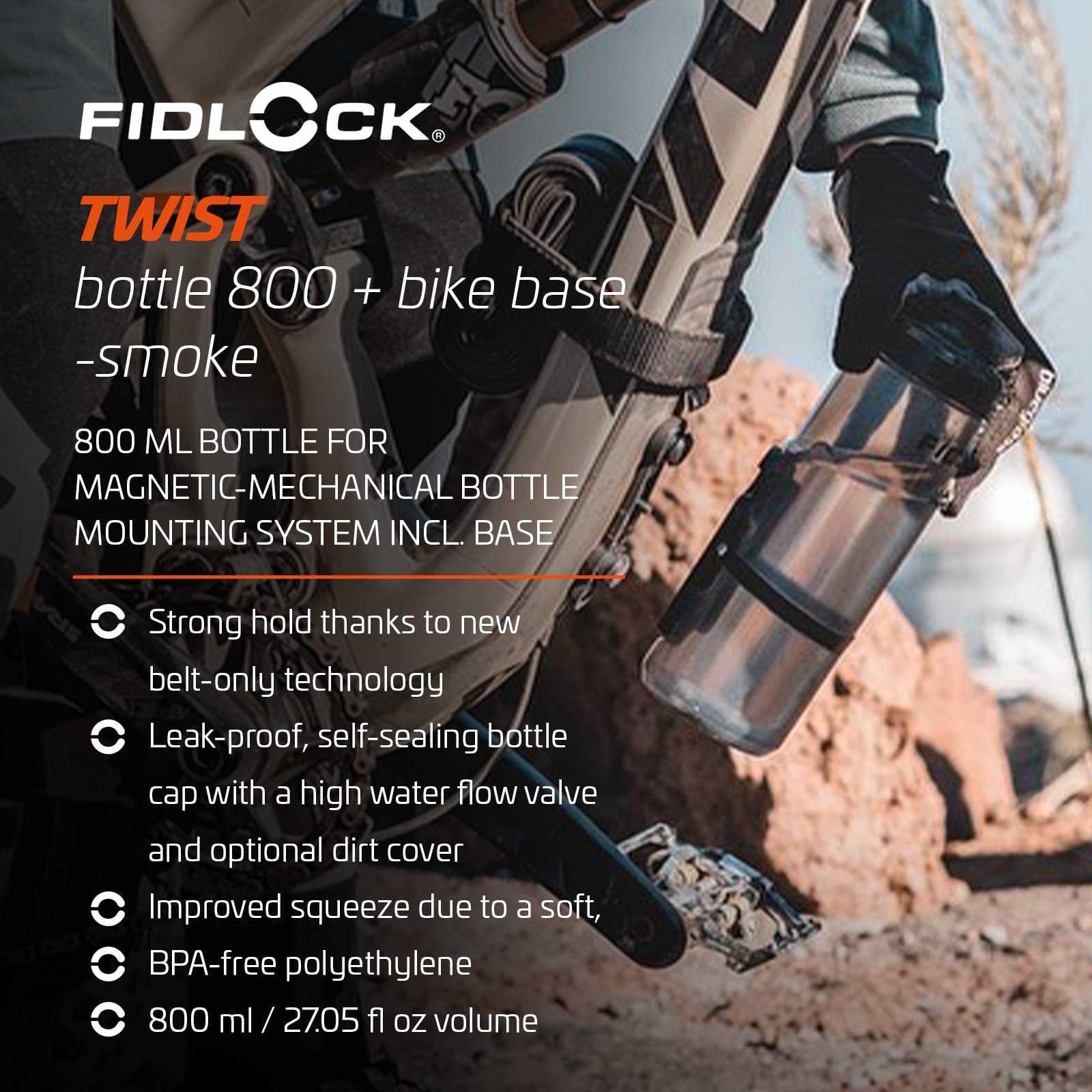 Fidlock Twist 800ml Magnetic Water Bottle Set – BPA-Free Black