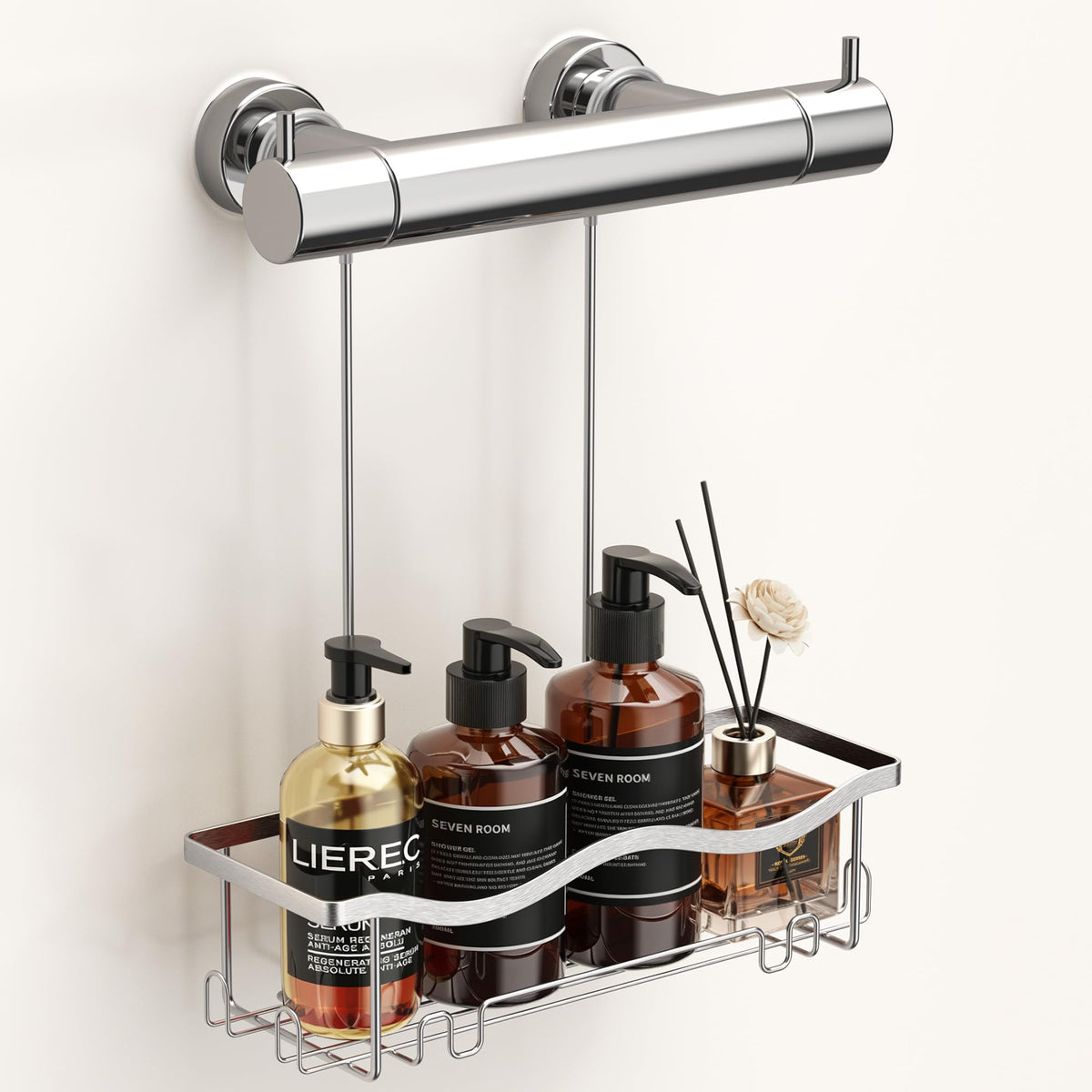 ALOCEO Shower Caddy Hanging No Drilling, Silver Shower Shelf, Shower Storage 304 Stainless Steel Suitable for Use in the Bathroom - image 1