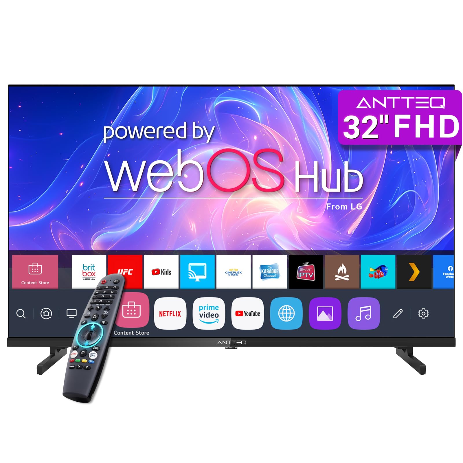 Antteq 32 Inch FHD Smart WebOS TV | 1080P ThinQ AI Voice Remote