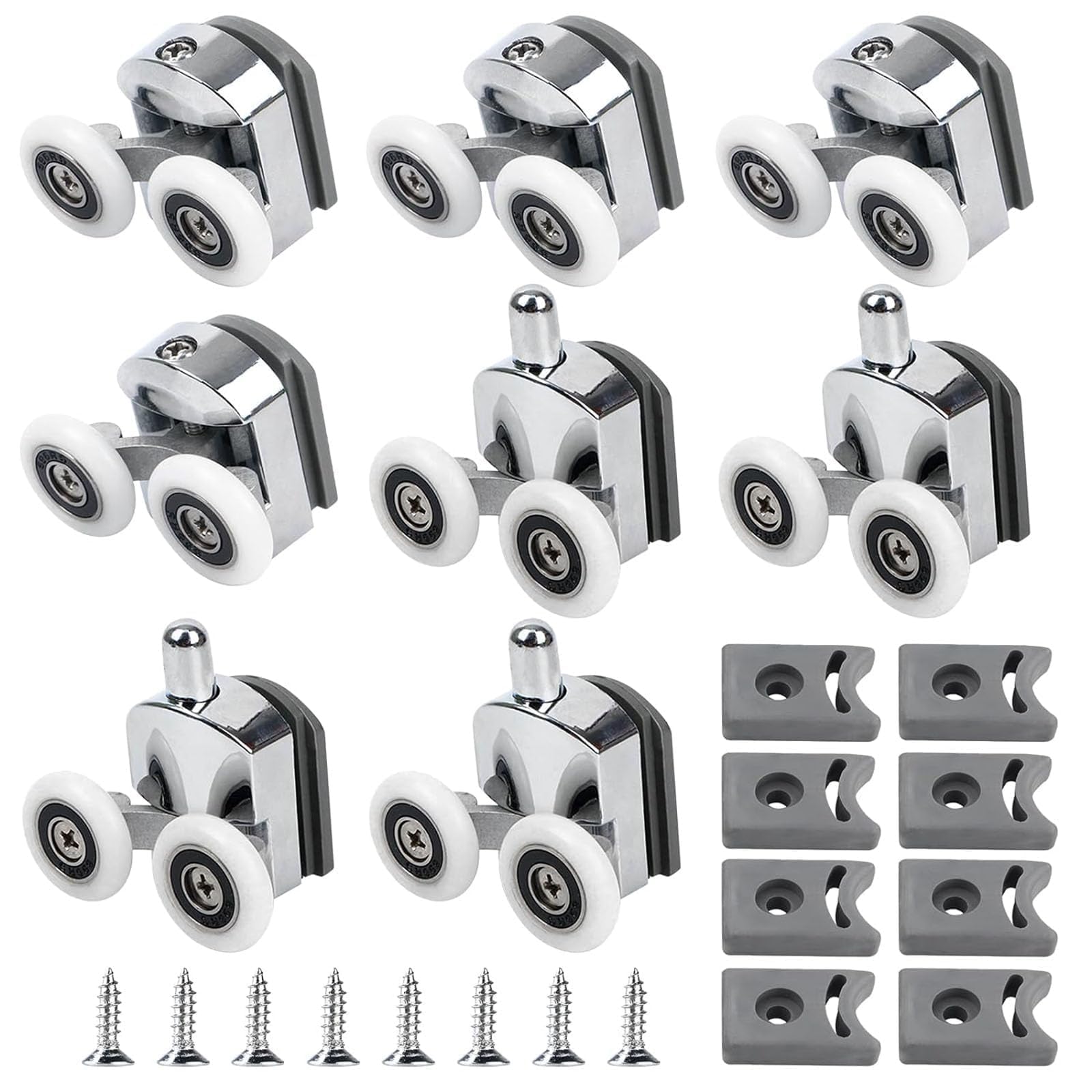 Jolof Store 23mm Curved Shower Door Rollers – 8 Pcs Aluminum Alloy Wheels