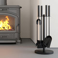 Kingson Black 5-Piece Fireplace Companion Set | Fireside Tool Kit