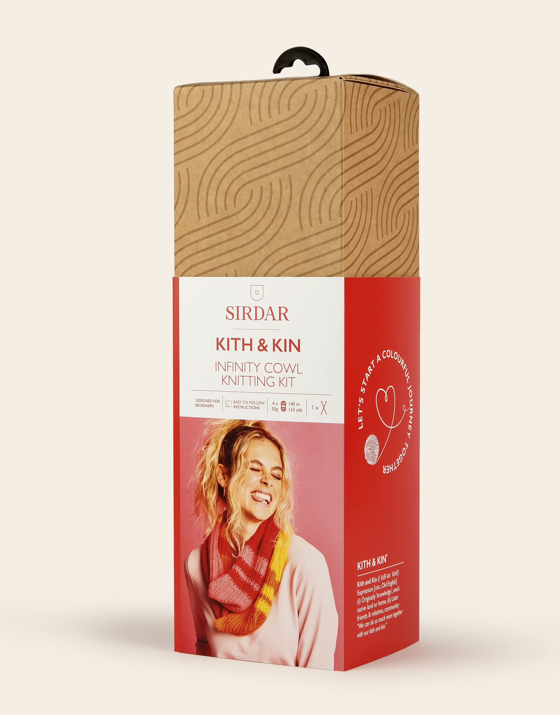 Sirdar Kith & Kin Infinity Cowl Knitting Kit for Beginners - Red