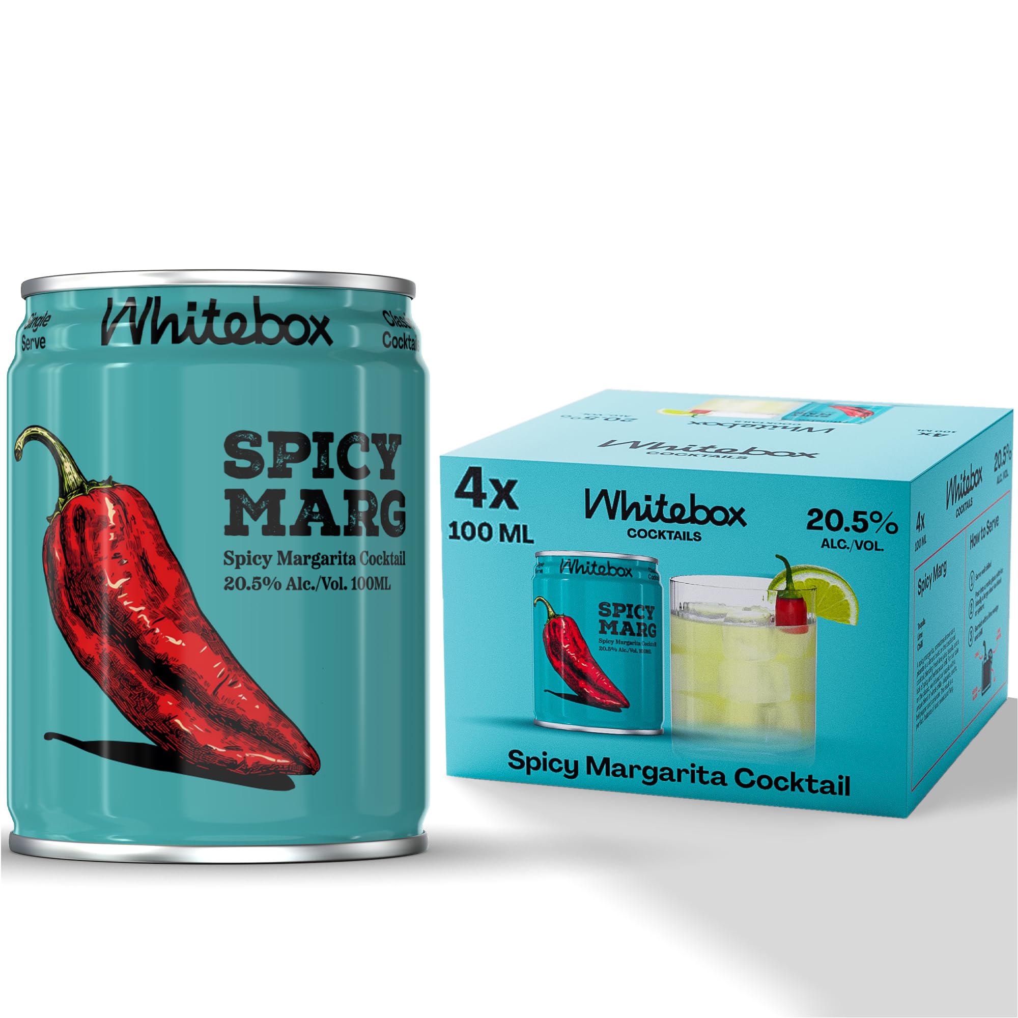 Whitebox Spicy Margarita Canned Cocktails – Case of 4 x 100ml