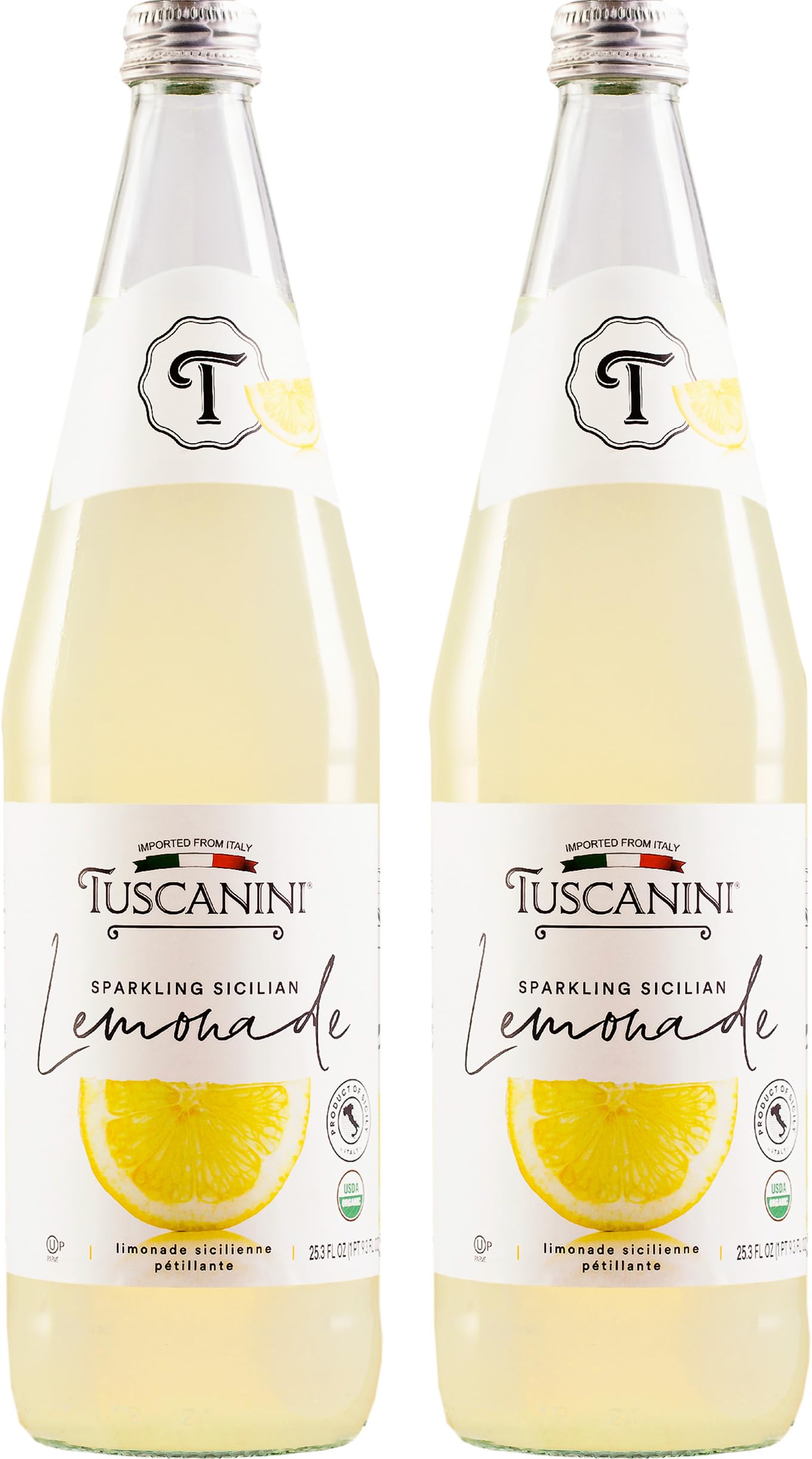Tuscanini Sparkling Lemonade – Real Italian Soda, 750ml (Pack of 2)
