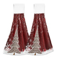 Mnsruu Christmas Tree Hanging Kitchen Towels – 2pc Soft Coral Velvet