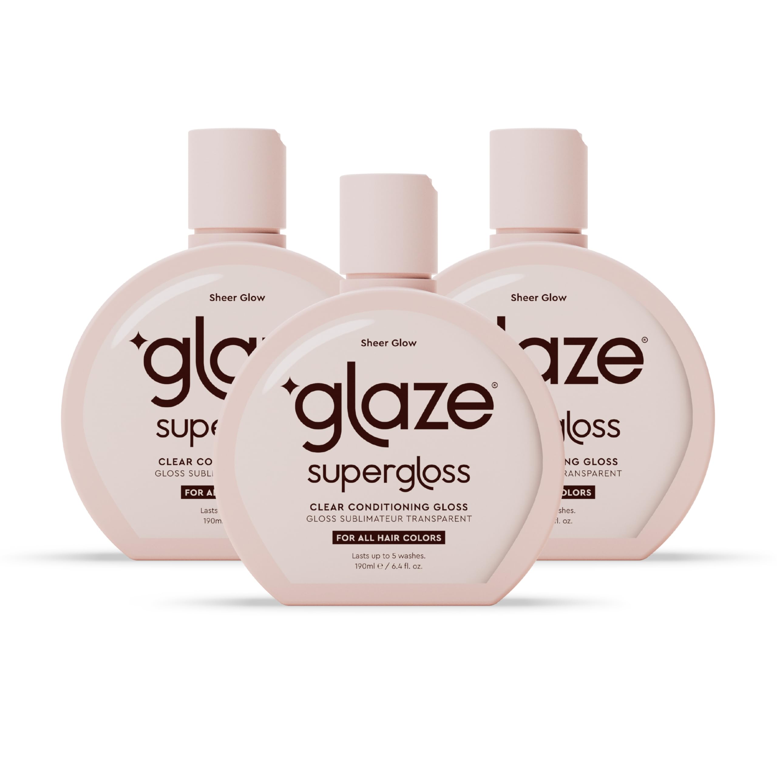 Glaze Super Gloss Sheer Glow Clear - Transparent Hair Gloss (3 Pack)