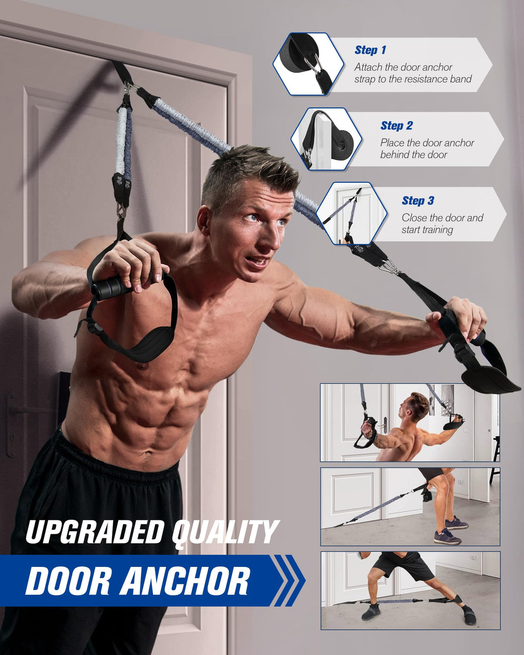 ALongSong Resistance Bands Set with Pilates Bar | 50-360Lbs Latex