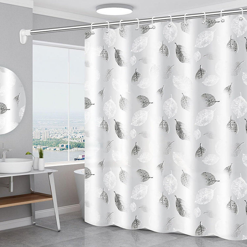 Shower Curtain for Bathroom, 100% Polyester Waterproof Mould Proof Resistant Fabric, 180 x 180cm PEVA Bathroom Curtains with Grommets & 12 Pcs Hooks - image 1