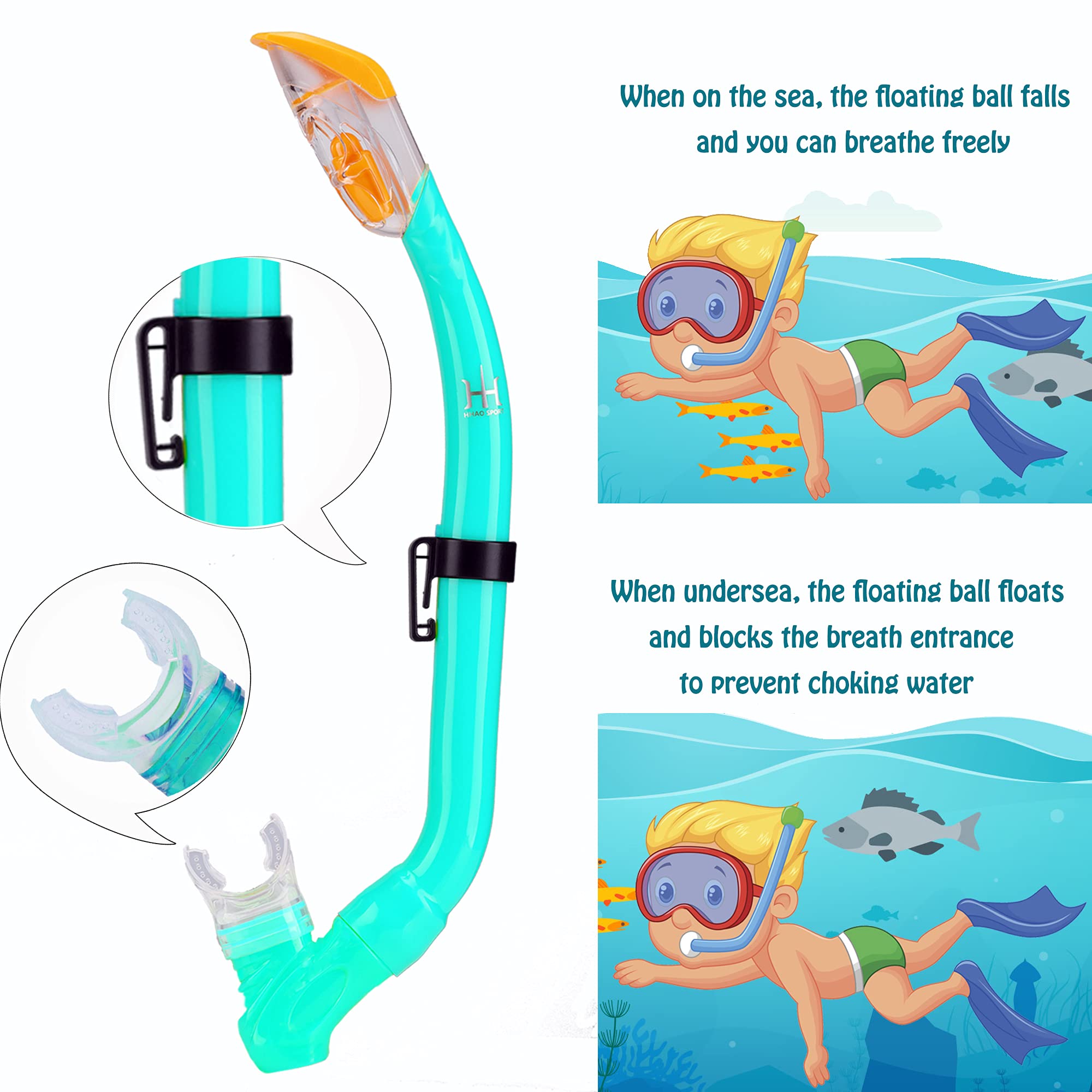 Jolof Store Kids Snorkeling Set | Dry Snorkel, Mask & Adjustable Fins