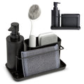 KOOK TIME Kitchen Sink Organiser & Soap Dispenser – Black ABS Caddy