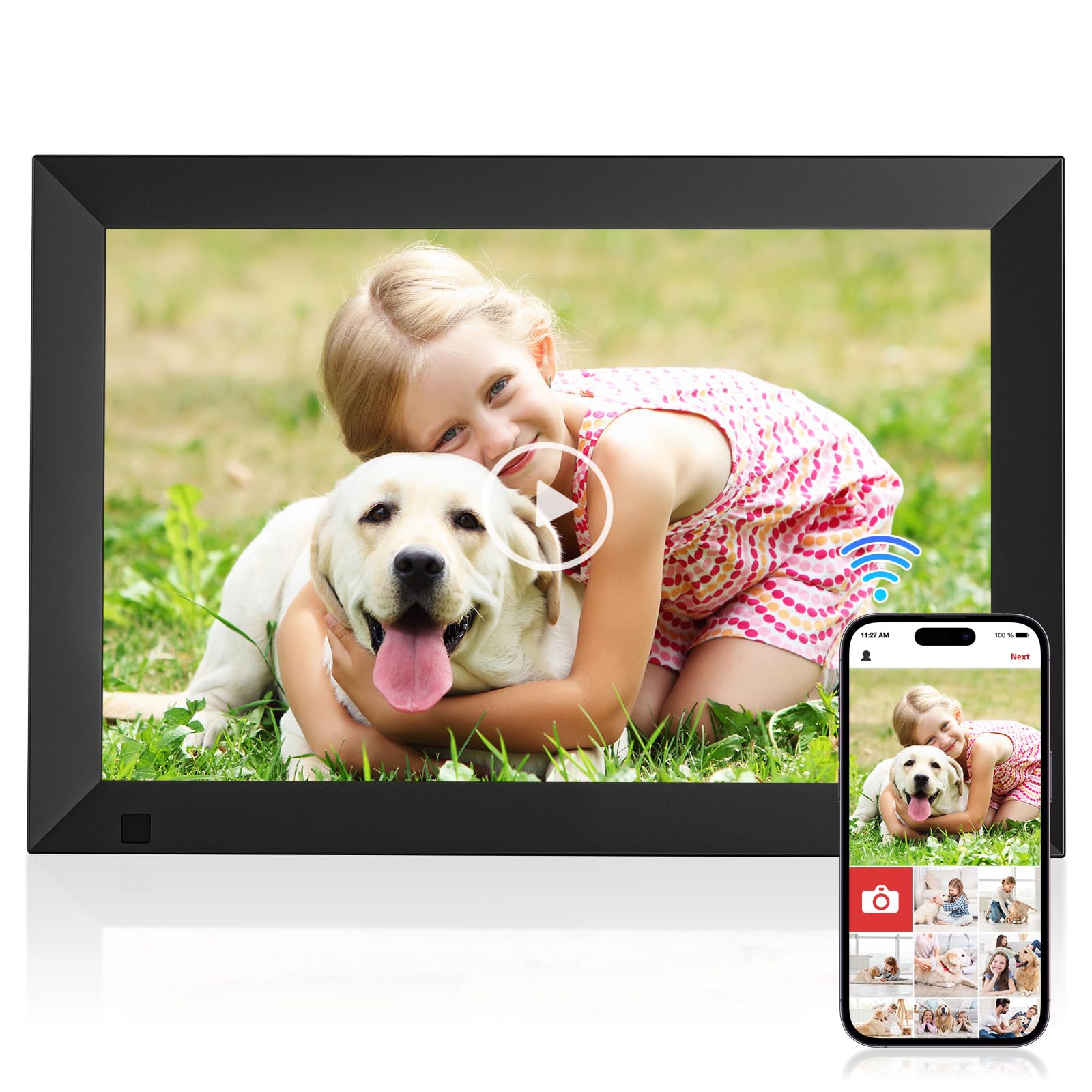 GGUA 10.1 Inch WiFi Digital Photo Frame | 32GB IPS Touchscreen Display