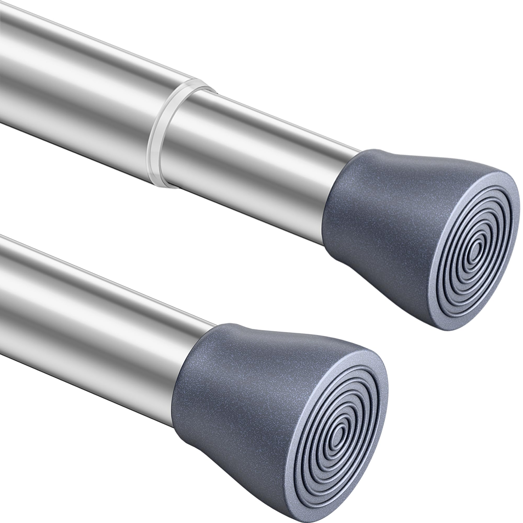 Jolof Store Adjustable Tension Rod – No-Drill Silver Shower Curtain Bar