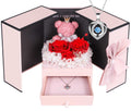 ADDWel Preserved Roses with 925 Sterling Silver Necklace & Moss Bear