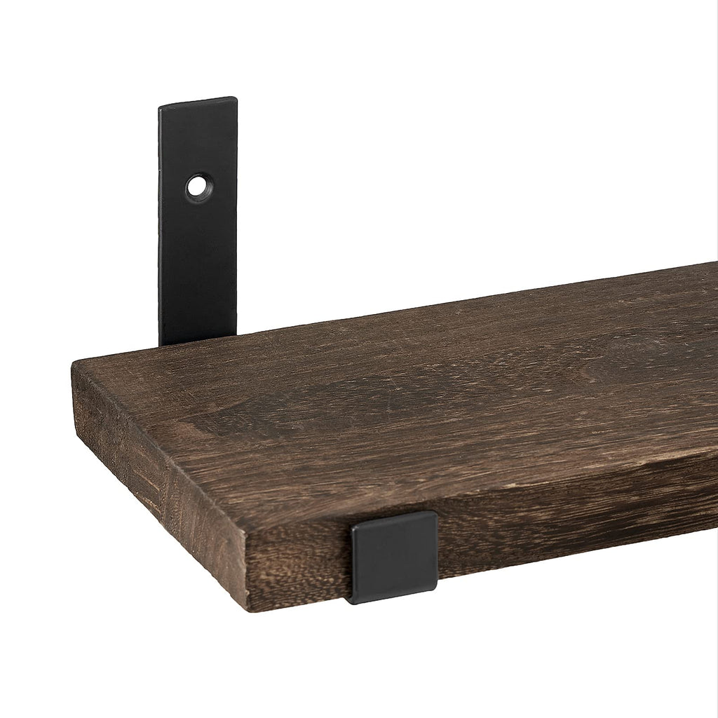 Mkouo Rustic Floating Shelves – 60cm Paulownia Wood Wall Mount, Set of 2