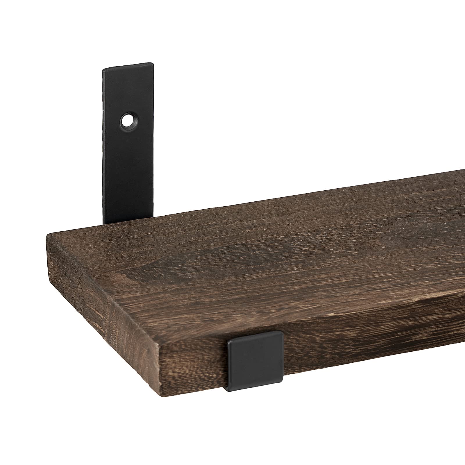 Mkouo Rustic Floating Shelves – 60cm Paulownia Wood Wall Mount, Set of 2