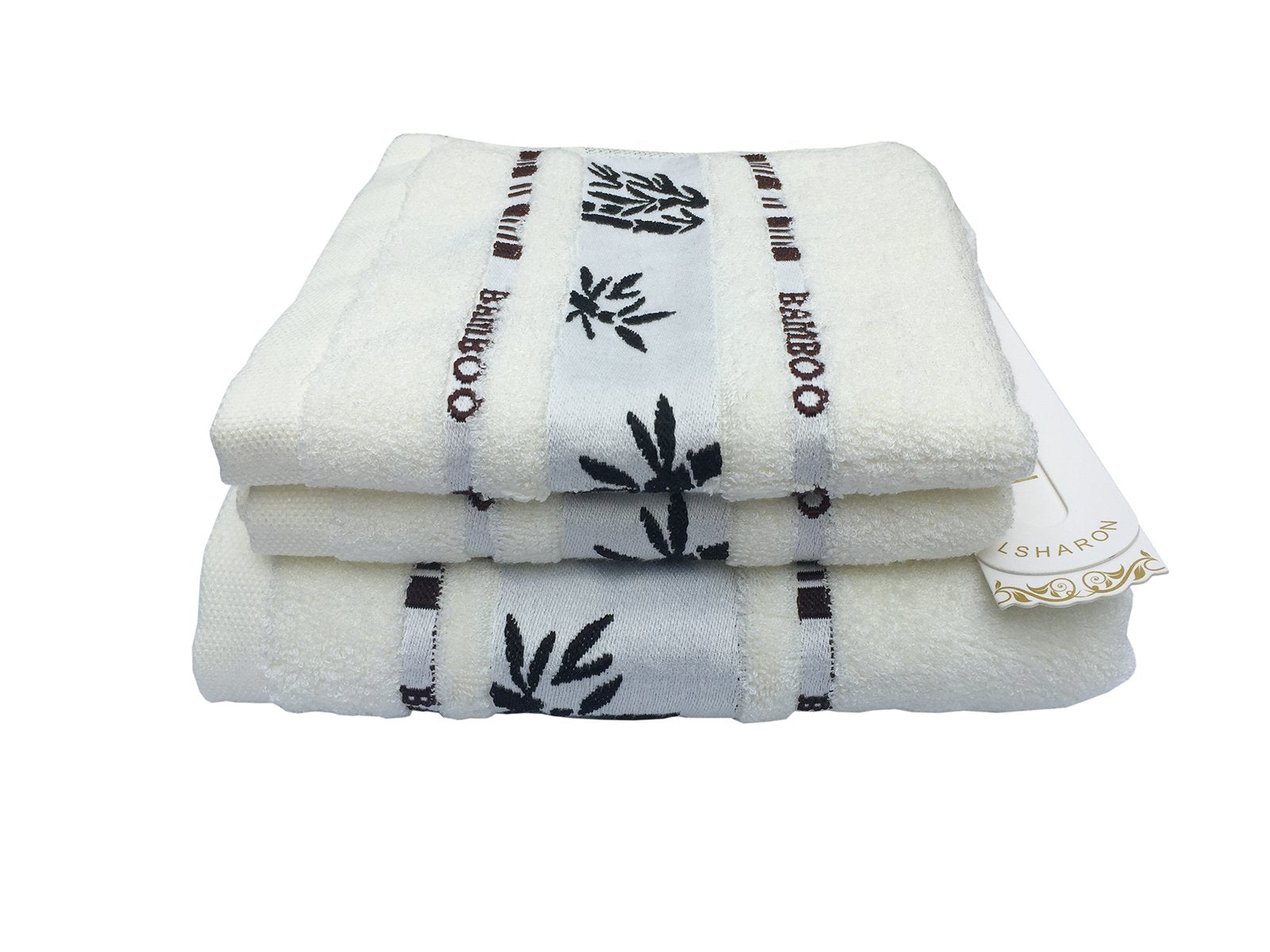 LSHARON Bamboo Fiber 3-Piece Towel Set | Ultra Soft & Absorbent – White