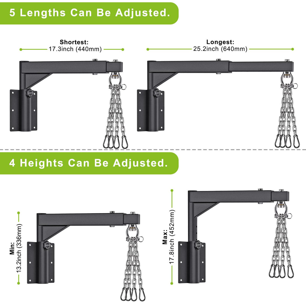 BeneLabel Heavy Bag Wall Mount Hanger | Adjustable Boxing Bracket