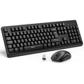 TECKNET Wireless Keyboard and Mouse Set | Ergonomic Silent Full-Size Combo