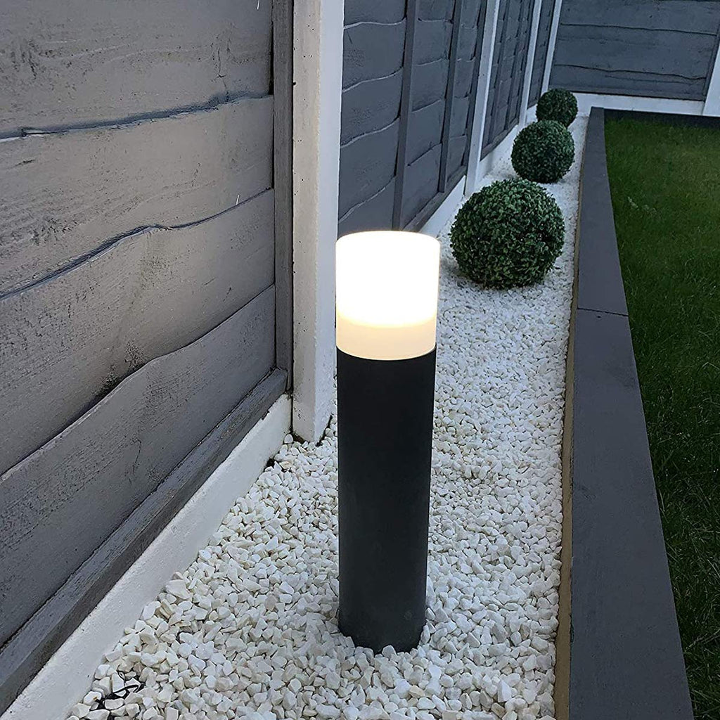 CGC Lighting Anthracite Outdoor Bollard Post Light – Modern IP44 Garden Path