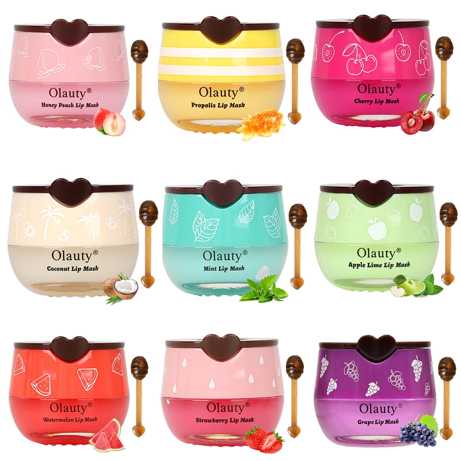 TITIMORE 9Pcs Bee Lip Balm Honey Pot | Hydrating Propolis Lip Mask Set