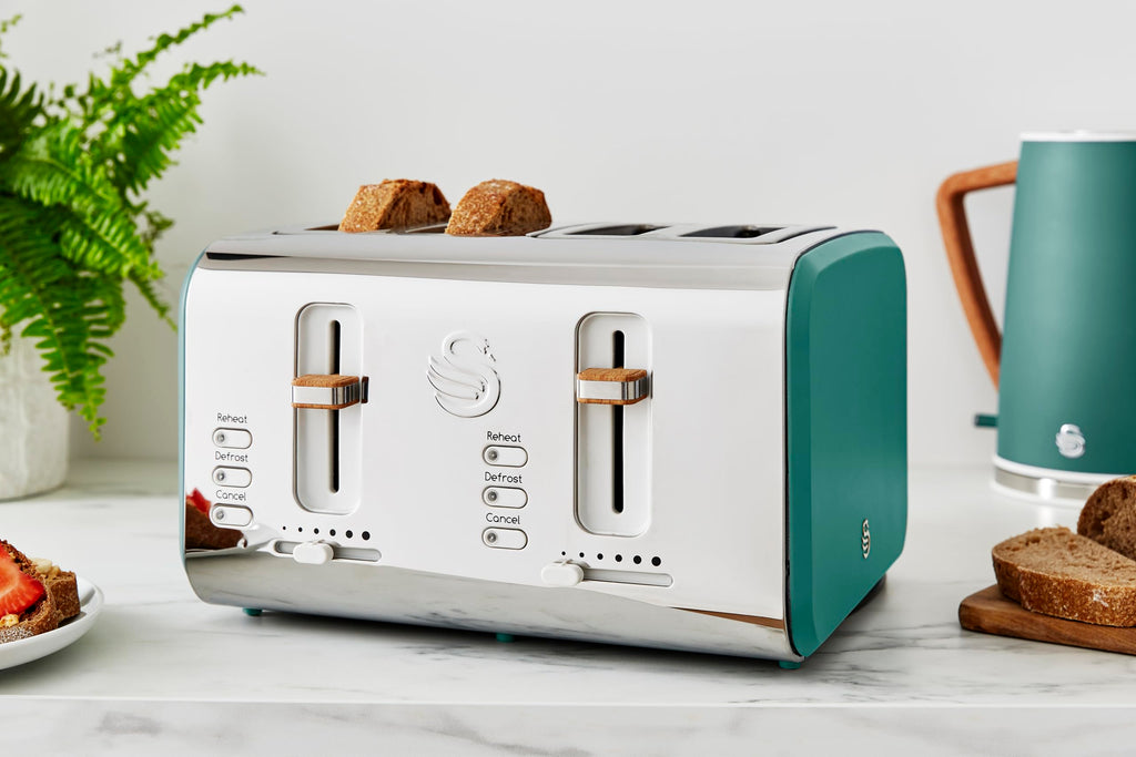 Swan Nordic 4-Slice Toaster – 1500W Green with 6 Browning Levels