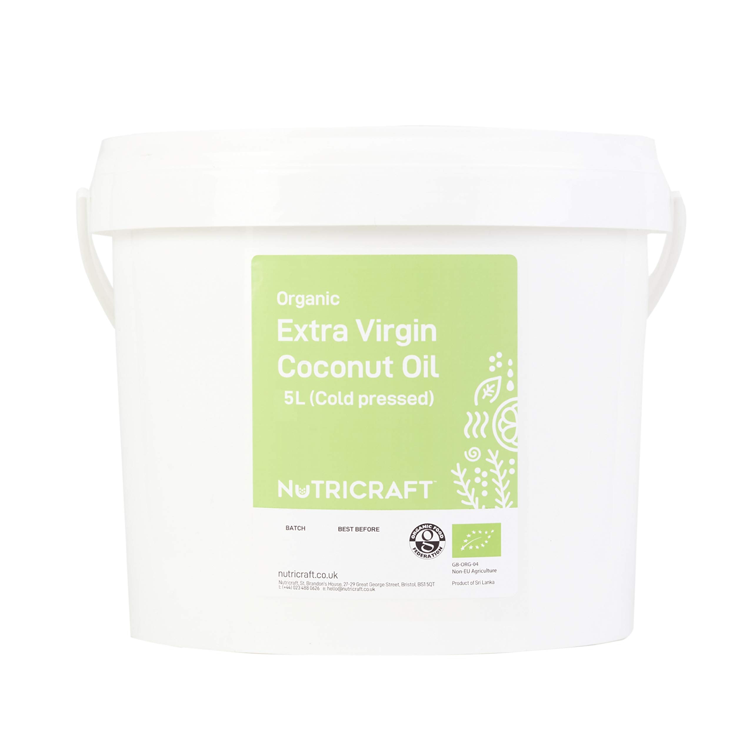 Organic Extra Virgin Cold-Pressed Coconut Oil - 5L Bulk
