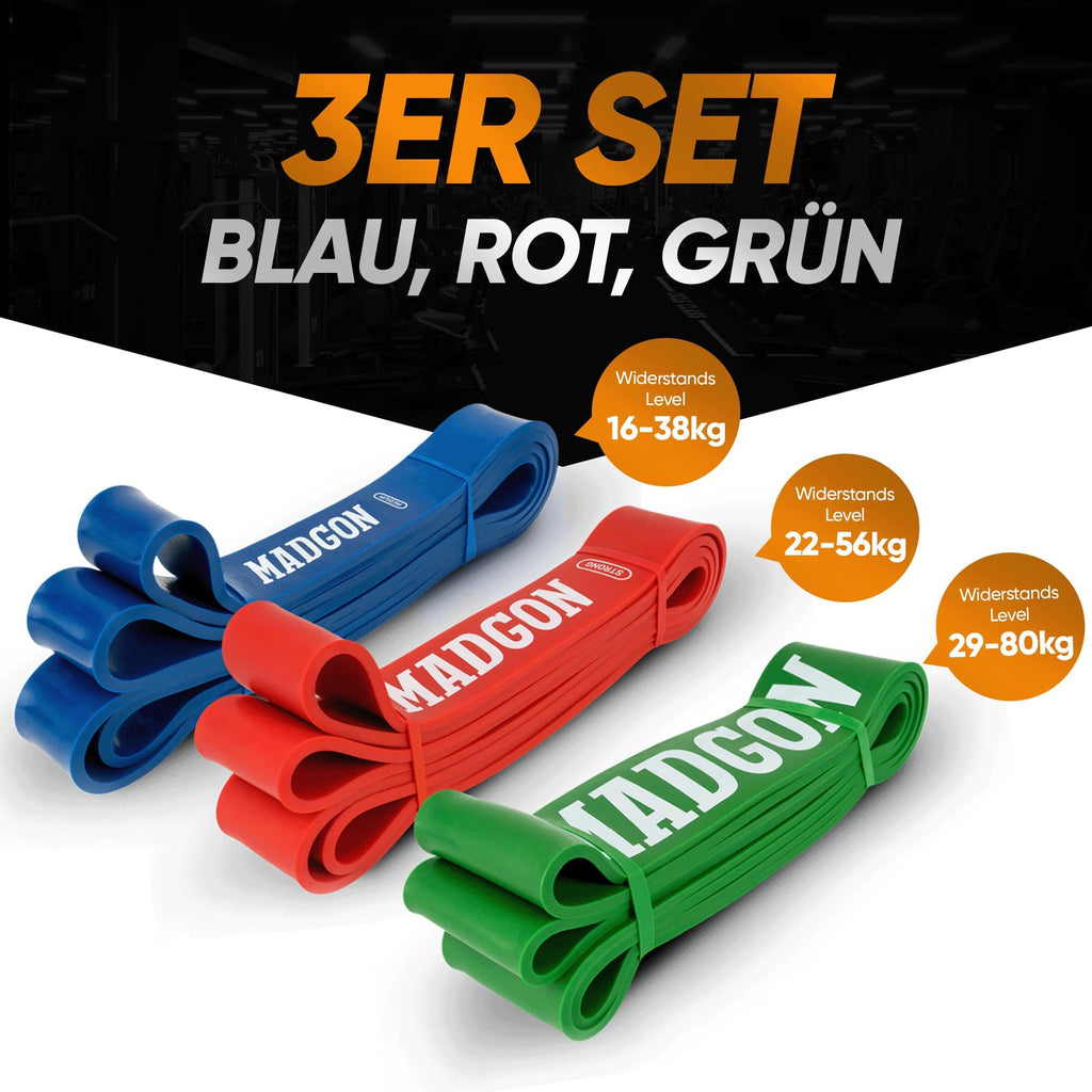 MADGON Resistance Bands – 5 Levels Tearproof Exercise Bands with Bag