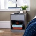 Jolof Store Grey Bedside Cabinet – 1 Drawer Modern Wood Side Table