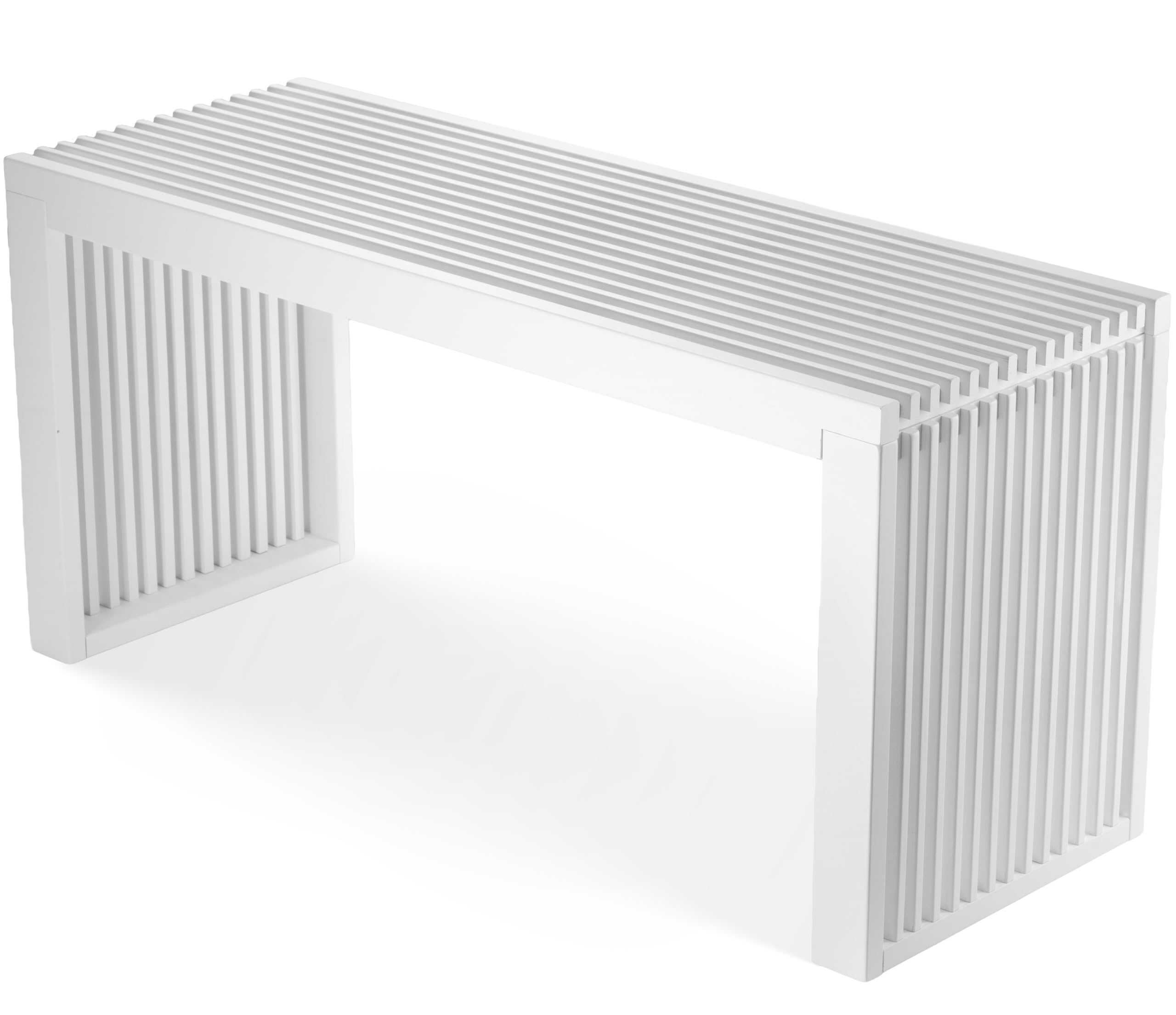 White Bamboo Dining Bench – 90cm Modern Wooden Hallway Seat