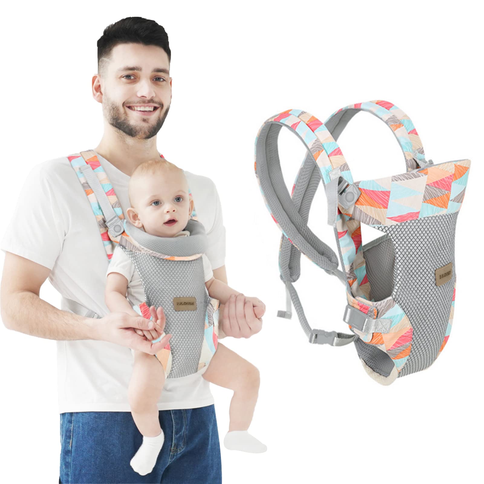 IULONEE 4-in-1 Ergonomic Baby Carrier Wrap – Soft Hands-Free Sling