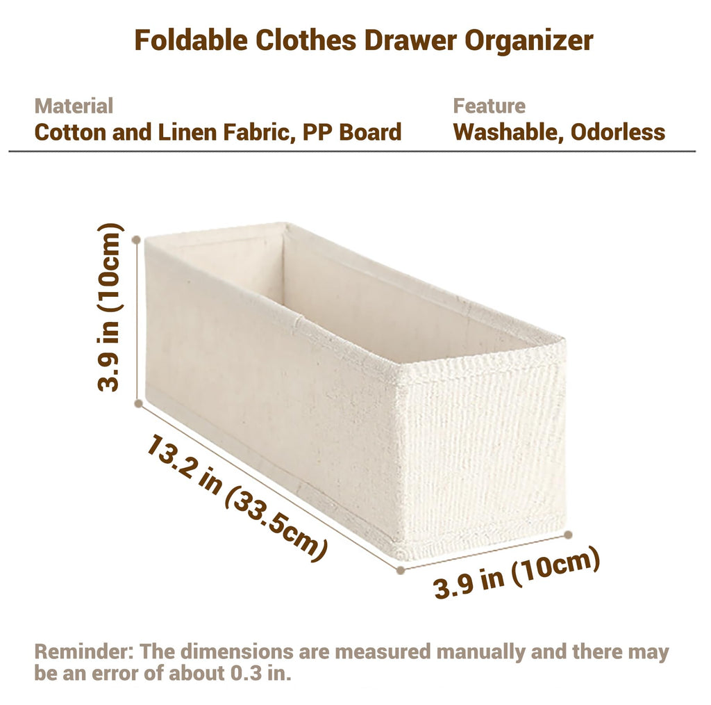 MURRI&MURRDI Mini Foldable Clothes Drawer Divider 6 Pack, Fabric Underwear Drawer Organizer, Small Wardrobe Sock Box - image 2