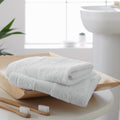 Catherine Lansfield White Cotton Face Cloth Pair | Anti-Bacterial 500gsm
