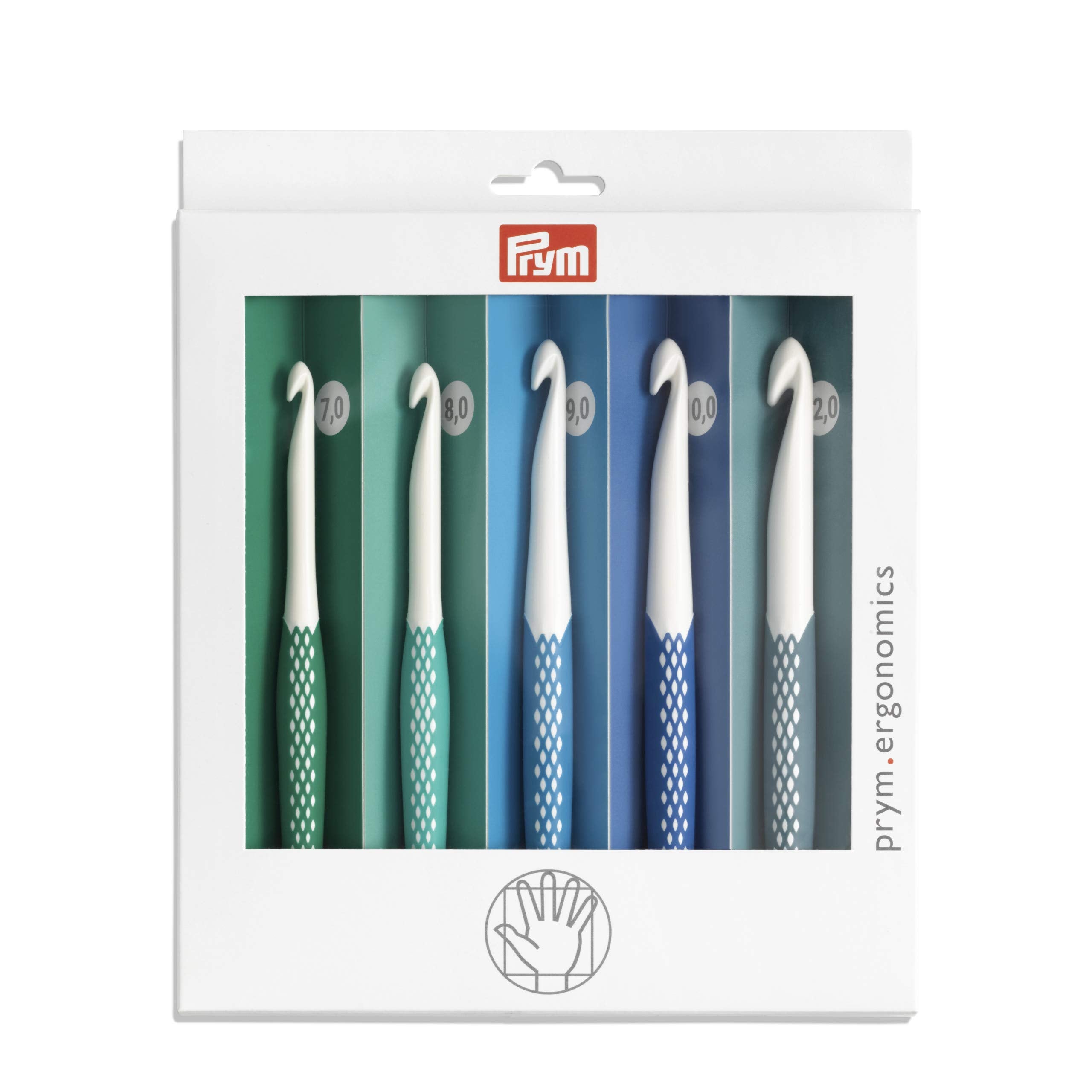 Prym Ergonomics Crochet Hook Set for Wool – 7.00-12.00mm, 5 Pieces