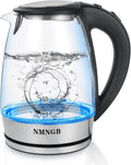 NMNGB 1.8L Glass Electric Kettle – 2200W Fast Boil with Blue LED