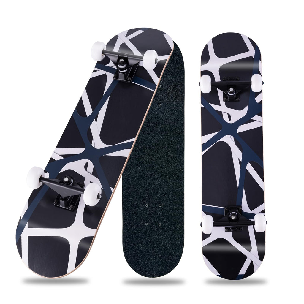CLYCTIP Complete Skateboard | 31x8 Inch 8-Layer Maple Deck for Beginners