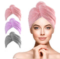 URAQT Microfiber Hair Drying Towel Wrap – 3 Pack Super Absorbent Turban