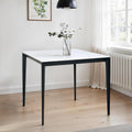 Julian Bowen Miami White Marble Sintered Stone Square Dining Table