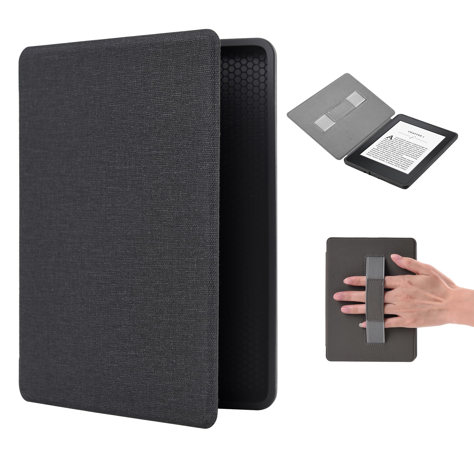 Jolof Store Kindle 11th Gen Case – 6 Inch Cover with Wrist Strap, Black