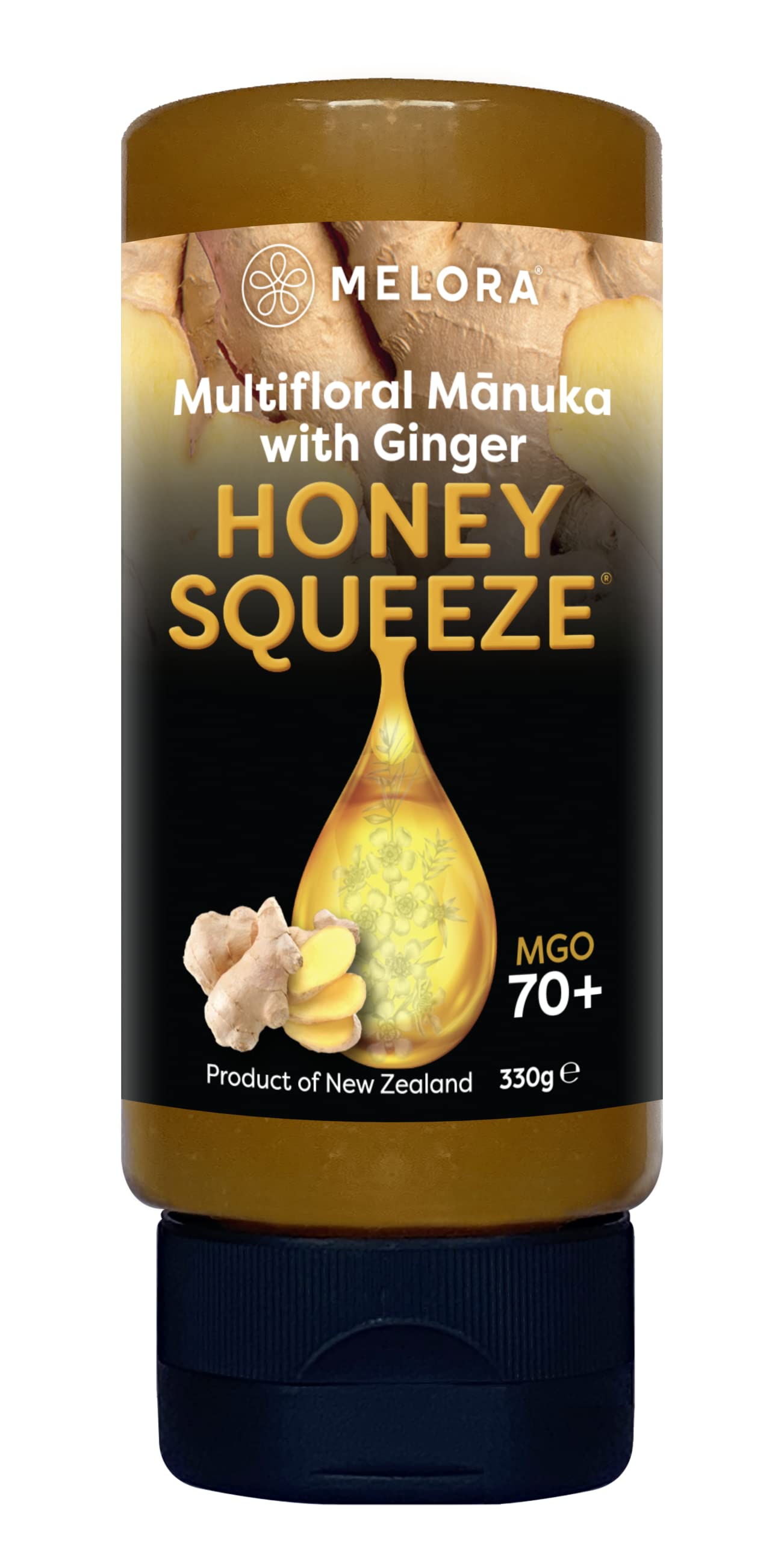 Melora Mānuka Honey with Ginger – 100% Pure Certified Squeeze Bottle