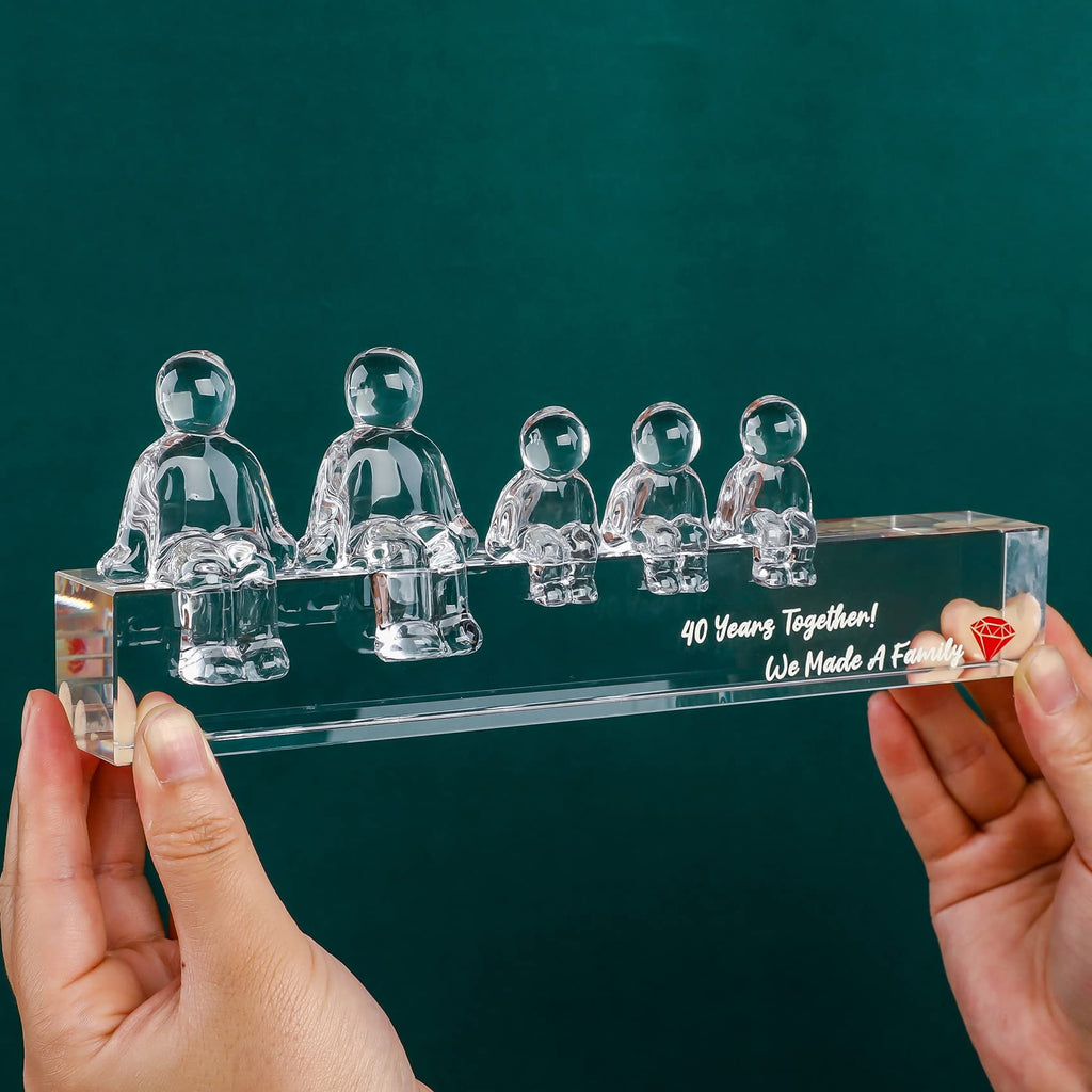 Movdyka 40th Ruby Wedding Anniversary Crystal Family Figurine Gift Set